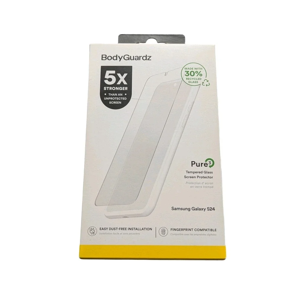 Bb-N 2-Pack! BodyGuardz Pure3 Tempered Glass Screen Protector Samsung Galaxy S24